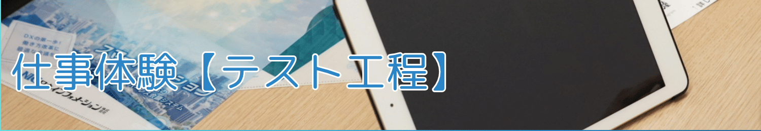 仕事体験 テスト工程